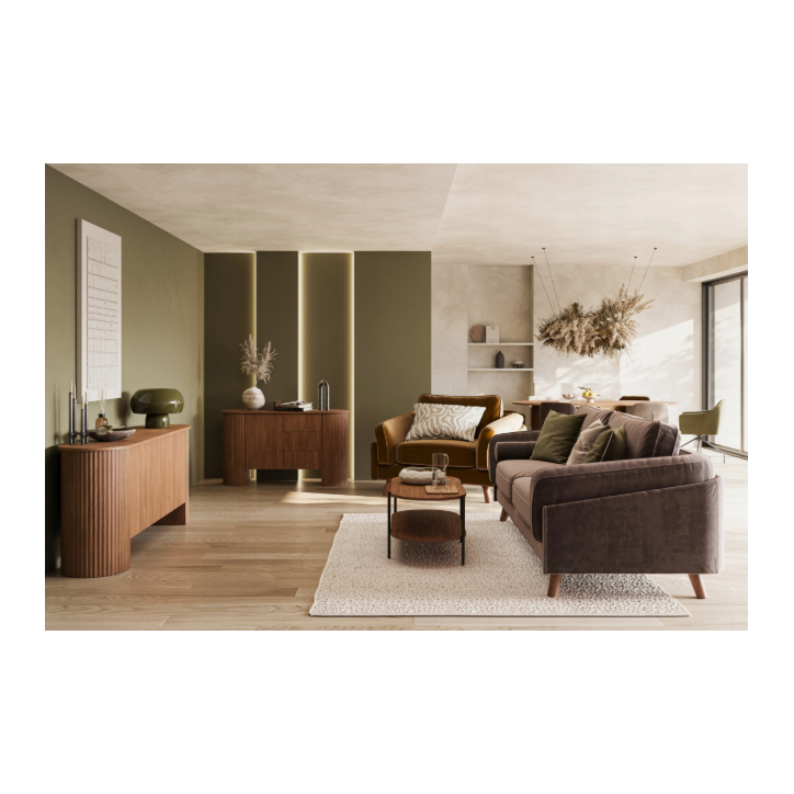 Salon complet CAVO – Noyer Lincoln – Design contemporain